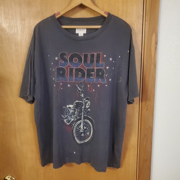Free People Tops - Free People x Vintage Souls Soul Rider Tee Womens S Oversized Distressed EUC
